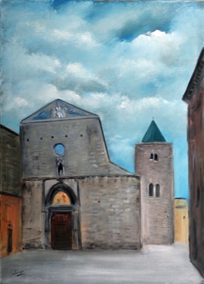 Mario Russo “chiesa di s.pietro” 1989 50 x 70